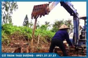 Thi công đóng cọc cừ tràm trên nền đất yếu